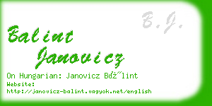 balint janovicz business card